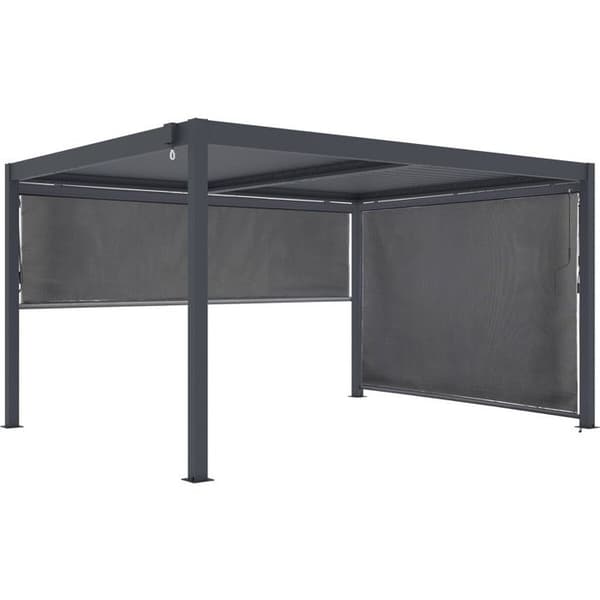 Bioklimatisk pergola med 2 aluminiumsmarkiser "Windsor" - 3 x 4 m - Grå