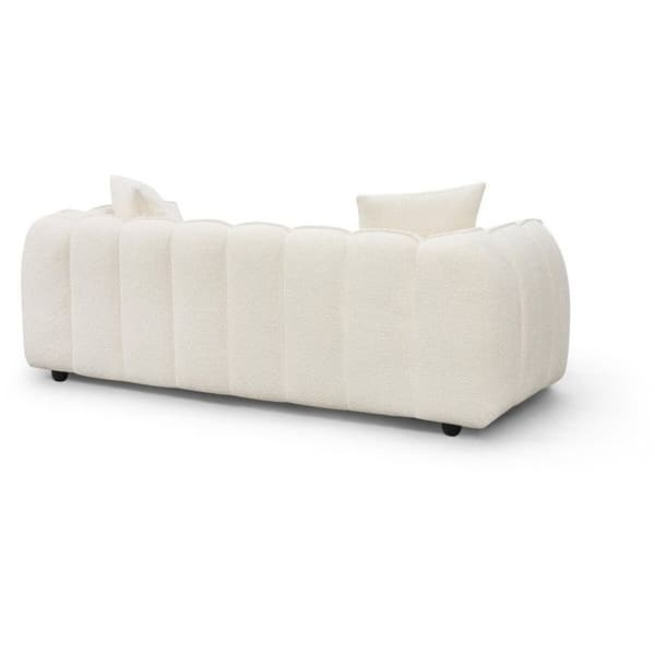 Rät soffa i tyg stil bubble "Balzac" - 3 platser - Kräm