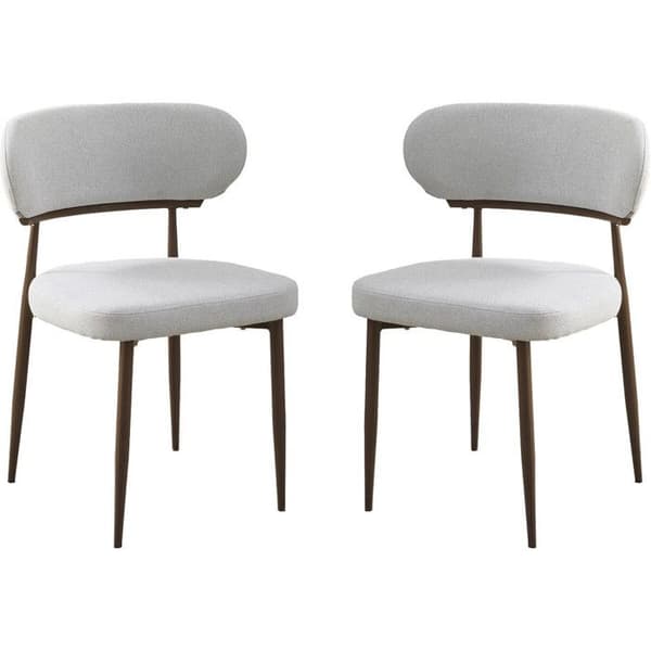 Set med 2 matstolar i träimitation "Elora" - Ljusgrå