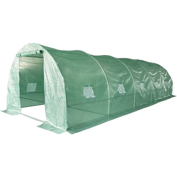 Trädgårdsväxthus 8 x 3 m "Lys" - 24 m² - 140g - Grön