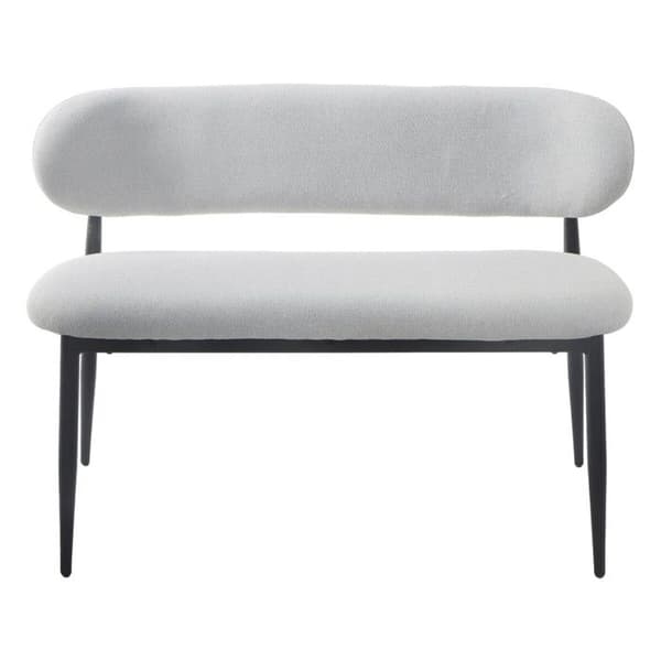 Spisebænk i stof - 110 cm - "Sélène" - 3 pladser - Lys grå og Sort