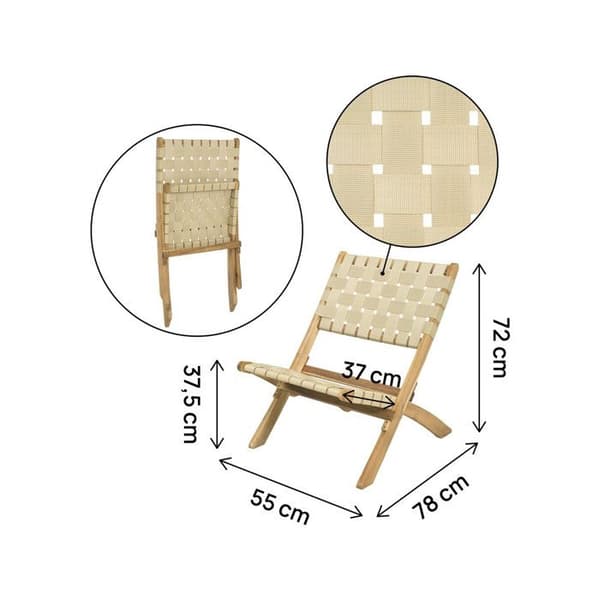 Set med 2 trädgårdsstolar i trä "Hanoi" - Beige