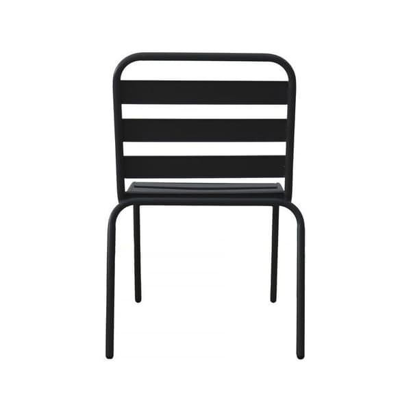 Set med 4 stapelbara trädgårdsstolar i metall "Bilbao" - Grå