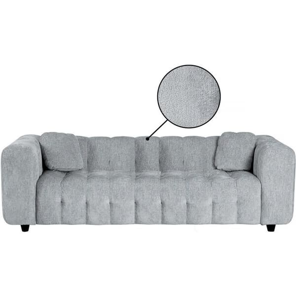 Rätt soffa i chenille tyg "Vendome" - 3 platser - Grå