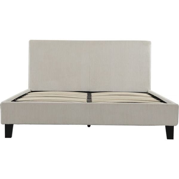 Dubbel säng i ribbat sammet "Ambre" - 140 x 190 - Beige