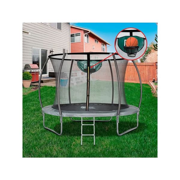 Trampolin med innät "jumper" - Ø 3,05 - Grå