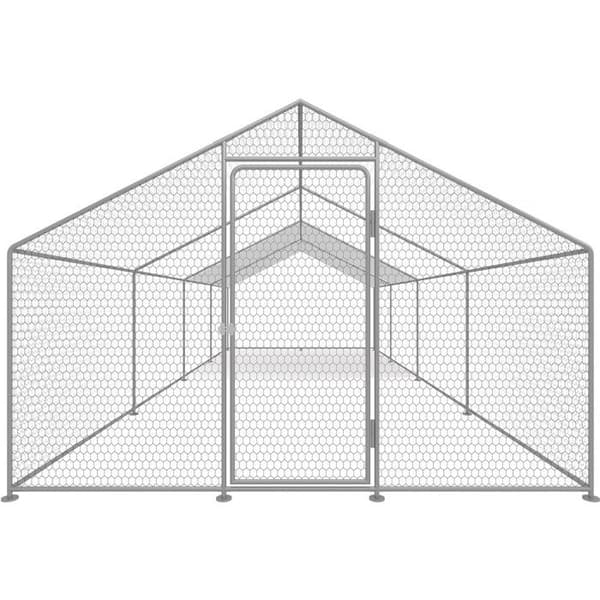 Hönsgård 24 m² inhägnad 8 x 3 x 2 M galvaniserad stål