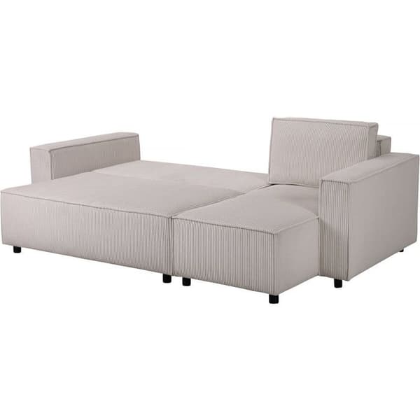 Vinkelsofa i fløjl "Montaigne S" - 3 pladser - Beige