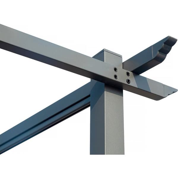 Metallpergola med infällbart tak - 3 x 4 m - Grå