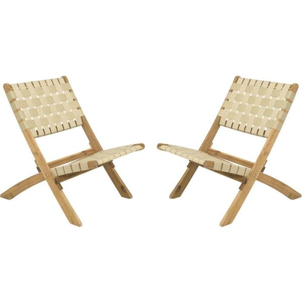 Set med 2 trädgårdsstolar i trä "Hanoi" - Beige
