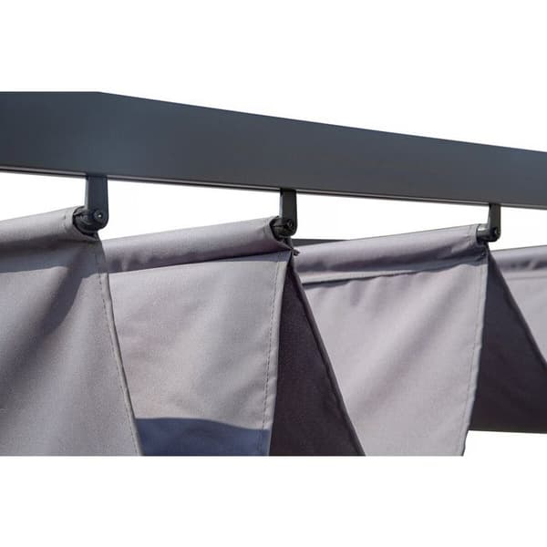 Aluminiumpergola med infällbart tak - 3 x 4 m - Antracitgrå