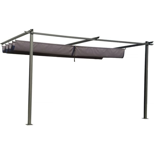 Metallpergola med infällbart tak - 3 x 4 m - Antracitgrå