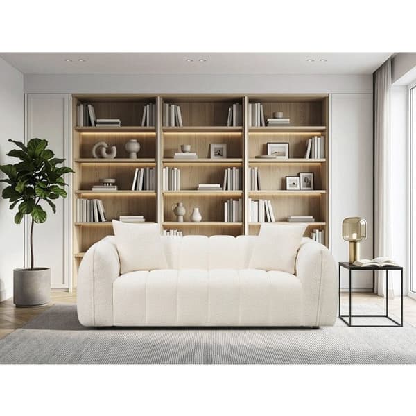 Rät soffa i tyg stil bubble "Balzac" - 3 platser - Kräm