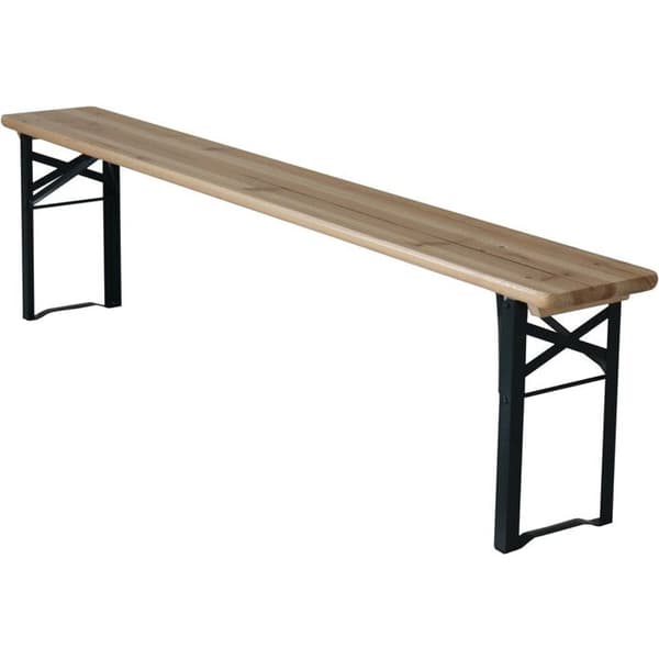 Fällbart utegrupp med 2 bänkar "Lisbonne" - 176 x 46 x 75 cm - Brun