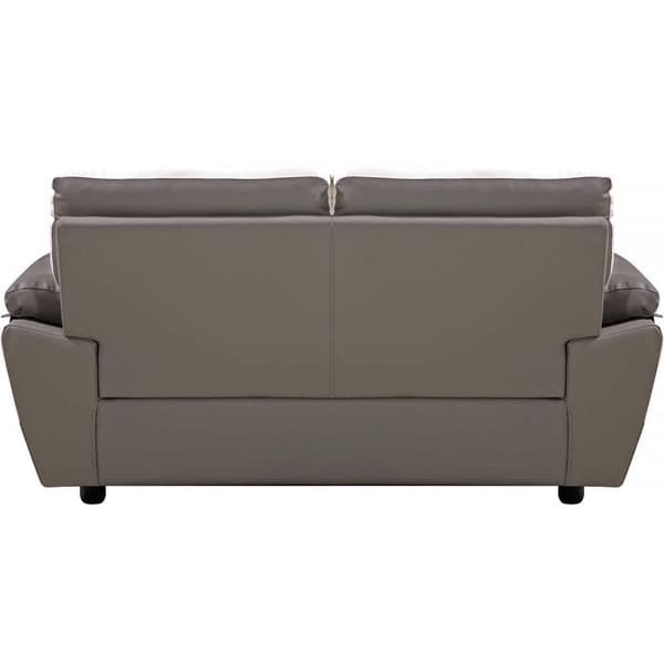 Fast soffa i återvunnet läder - 2-sits Grå/Vit - 169x88x90 cm