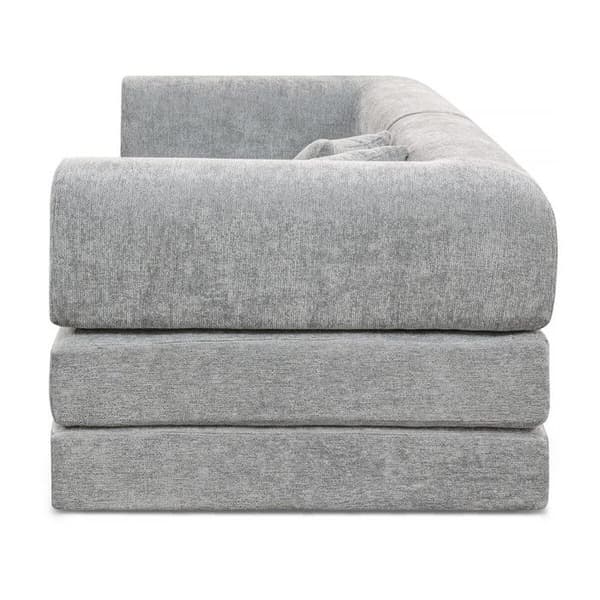 Klassisk bäddsoffa i texturerad tyg "Elior" - 3 platser - Grå