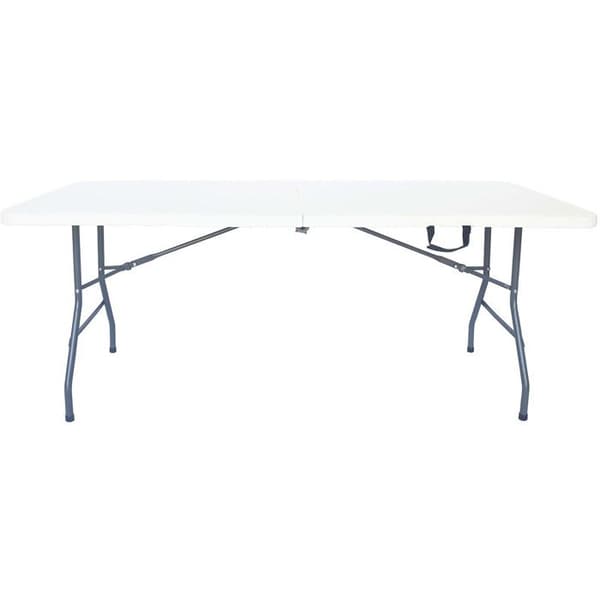 Foldbar metalhavebord "Foldy" - 181 x 74 x 74 cm - Hvid