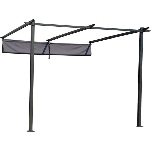 Fristående pergola med utfällbart tak - 3 x 3 m - Grafitgrå