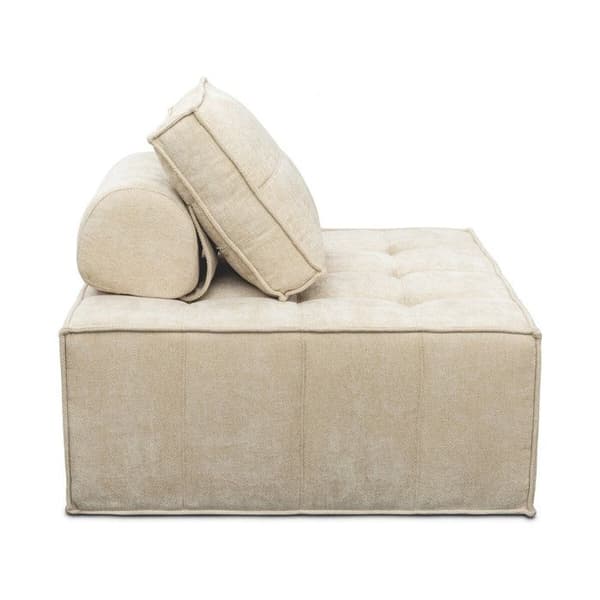 Set med 2 modulära fåtöljer för soffa i texturerat tyg "Velluto" - Beige