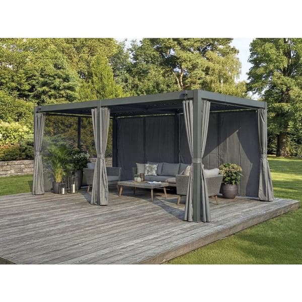 Gardiner til bioklimatisk pergola "Kensington" - 3 x 6 m - Grå