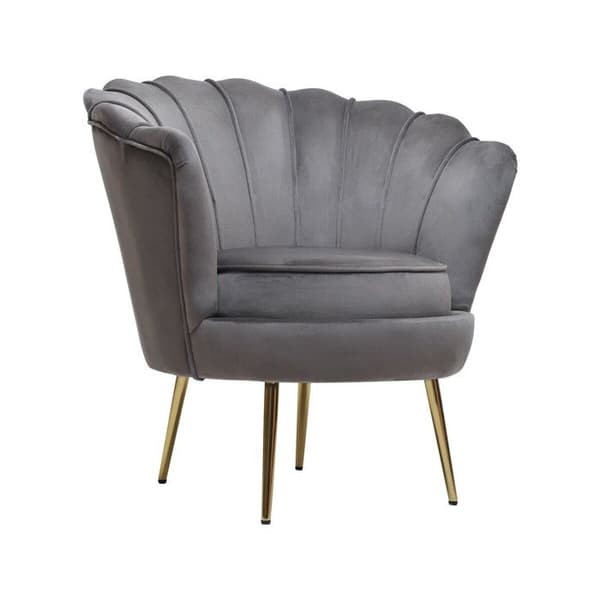 Fåtölj i sammet "Floria" - 75 x 68 x 77.5 cm - Grå
