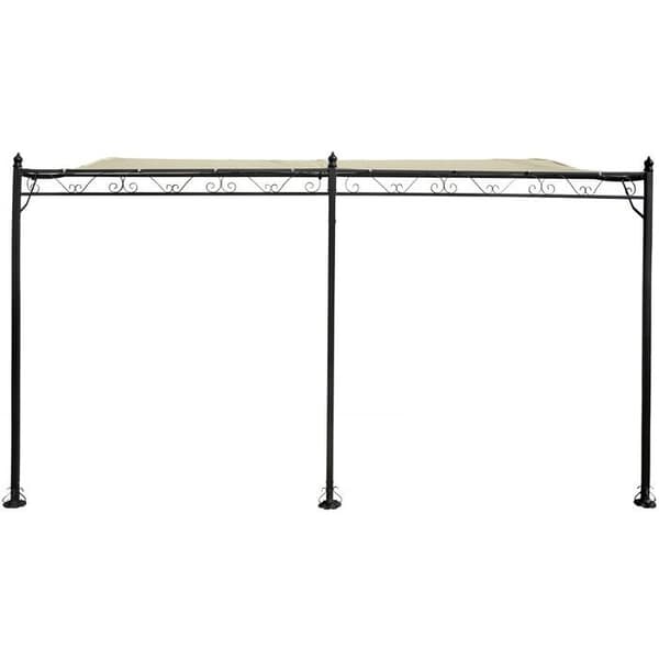 Pergola väggmonterad i metall - 3 x 4 m - Beige