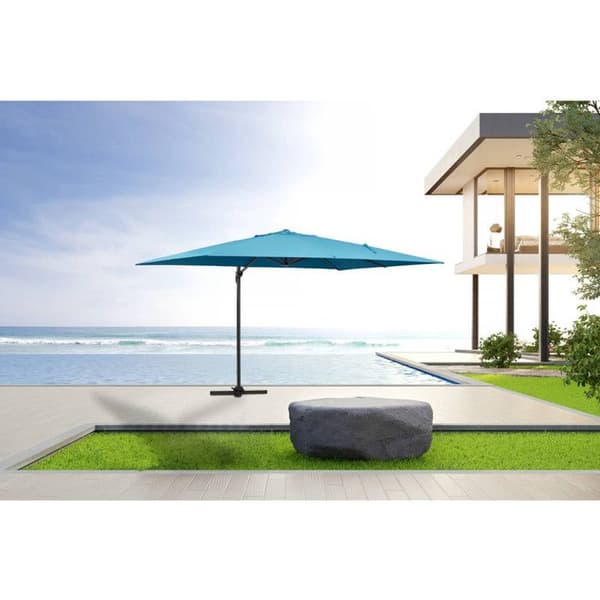 Parasol trädgård av aluminium "Sun 4" - Rektangulär - 3 x 4 m - Blå + Skyddsfodral