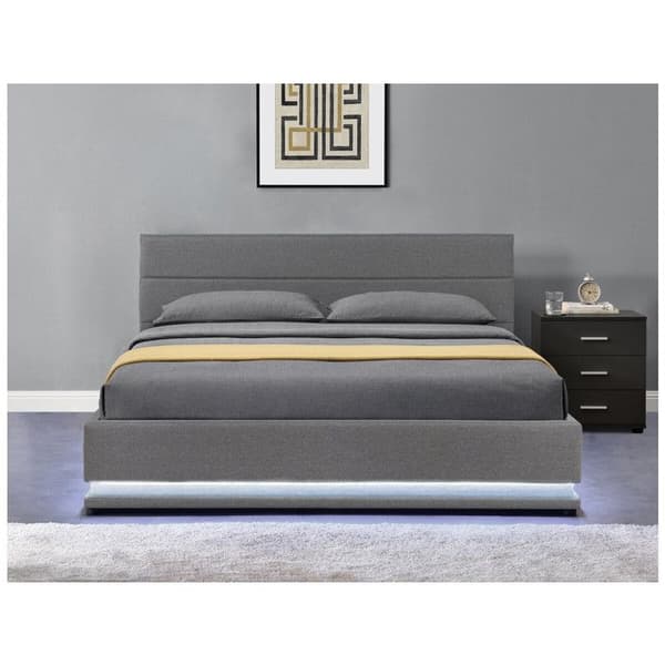 LED-säng med låda "Anastasia" - 140 x 190 - Mörkgrå