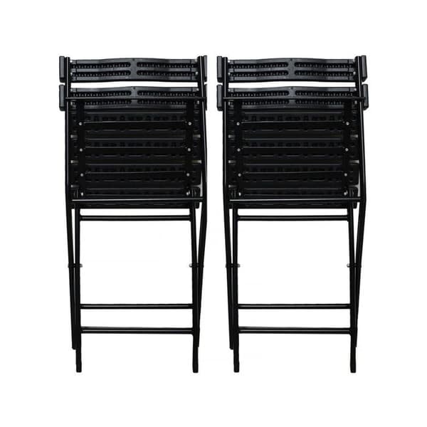 Vikbar trädgårdsstol - Set om 2 - Plast metall - Antracitgrå - 45x40x79 cm