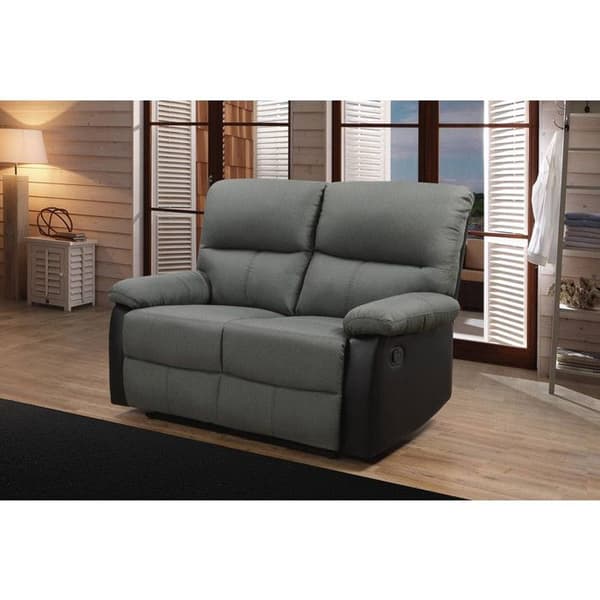 Relaxsoffa "Lincoln" - 147 x 89 x 103 cm - 2 platser - Svart / Mörkgrå