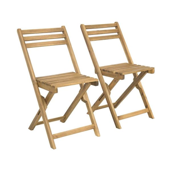 Trädgårdsbord och stolar "Aldo" i trä - 2 platser - Brun