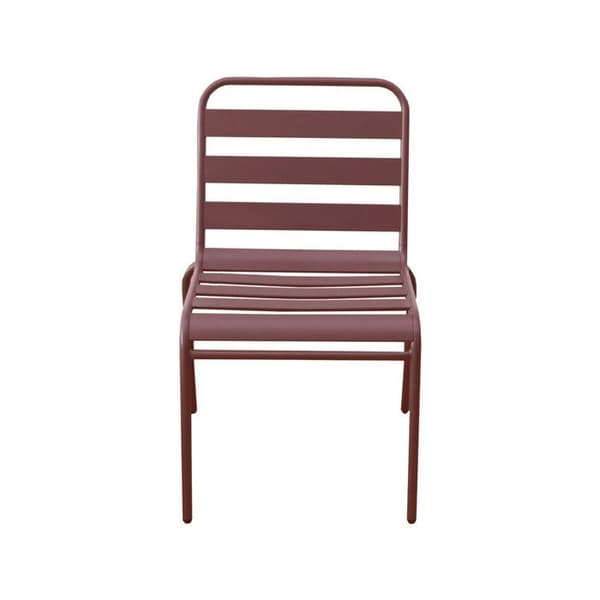 Set med 2 stapelbara trädgårdsstolar i metall "Bilbao" - Terracotta