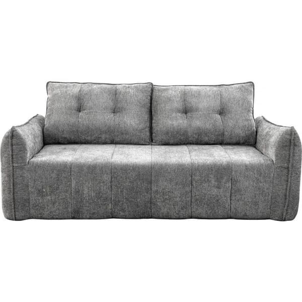 Rätt soffa i texturerat tyg "Silvano" - 3 platser - Grå