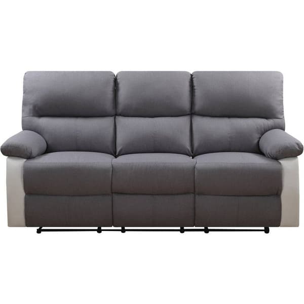 Relaxsoffa "Lincoln" - 197 x 89 x 103 cm - 3 platser - Vit / Ljusgrå