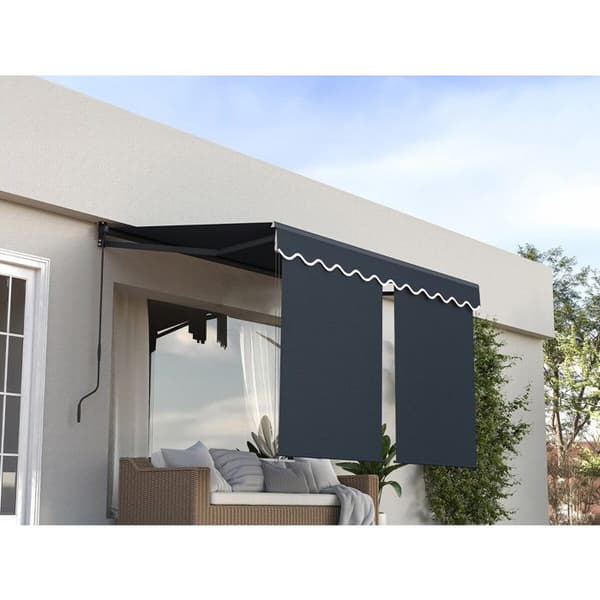 Butik med aluminiumsmarkise 2 x 3 m "Shadow" - Antracitgrå