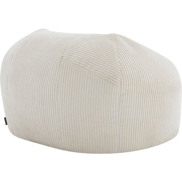 Puff i ribbad sammet "Cusco" - 80 x 74 x 49 cm - Beige