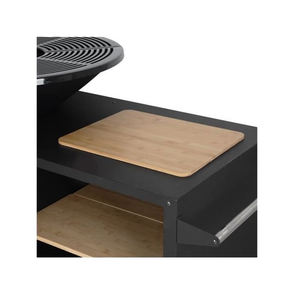 Grill plancha brasero med kul og træ "Maréchal" - Ø 81 cm - Sort