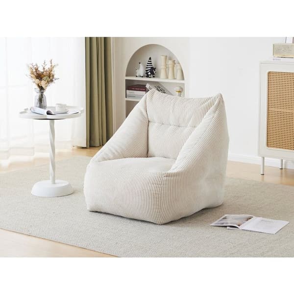 Samettinen pouf "Medellin" - Beige - 85 x 85 x 72 cm