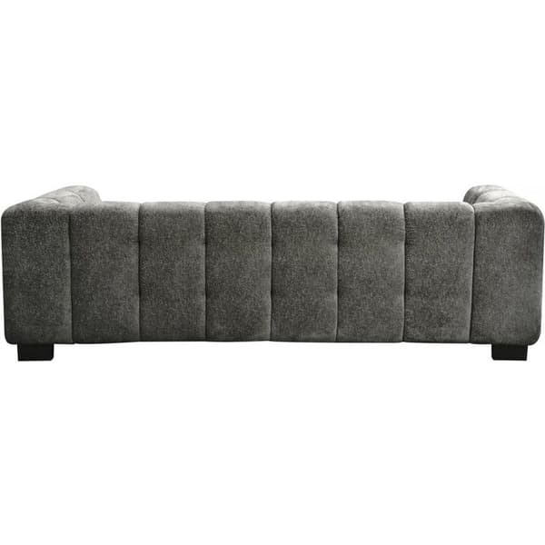 3-sits rak soffa i sammet - Grå - Chenilletyg - 231x90x68 cm