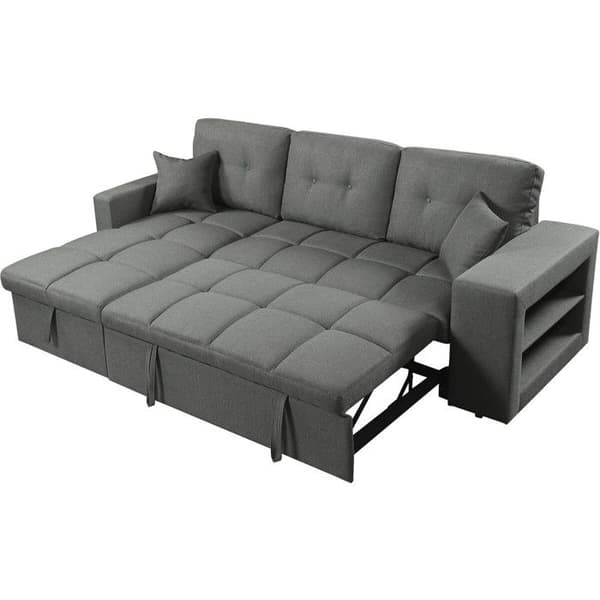 Vinkelsoffa konvertibel/reversibel tyg stil bubble "Axel" - 3 platser - Grå