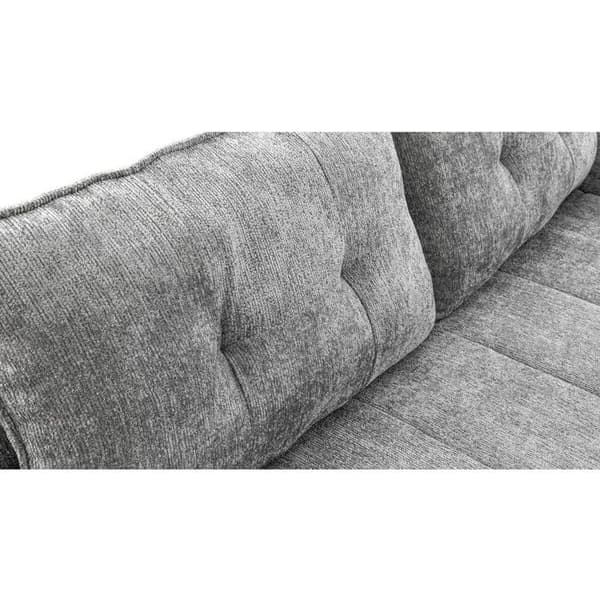 Rätt soffa i texturerat tyg "Silvano" - 3 platser - Grå