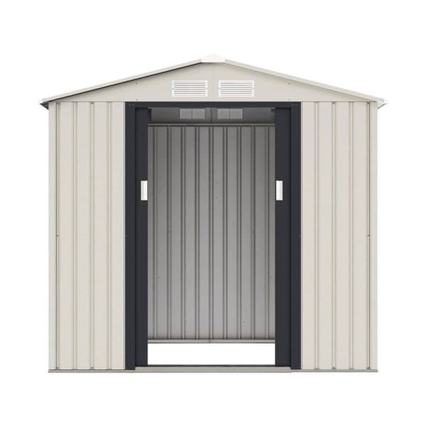 Trädgårdsbod i metall "Nebraska" - 2,71 m² - Beige/grå antracit