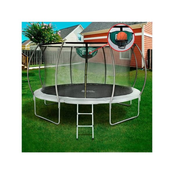 Trampolin med inrede nät "jumper" - Ø 4,25 m - Grå