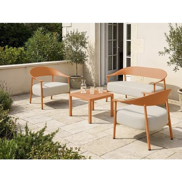 Havemøbler i metal og plastik "Céora" - 4 pladser - Orange
