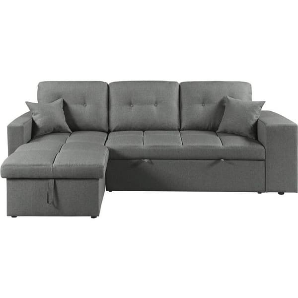 Vinkelsofa konvertibel/omvendelig stof i bubble stil "Axel" - 3 pladser - Grå
