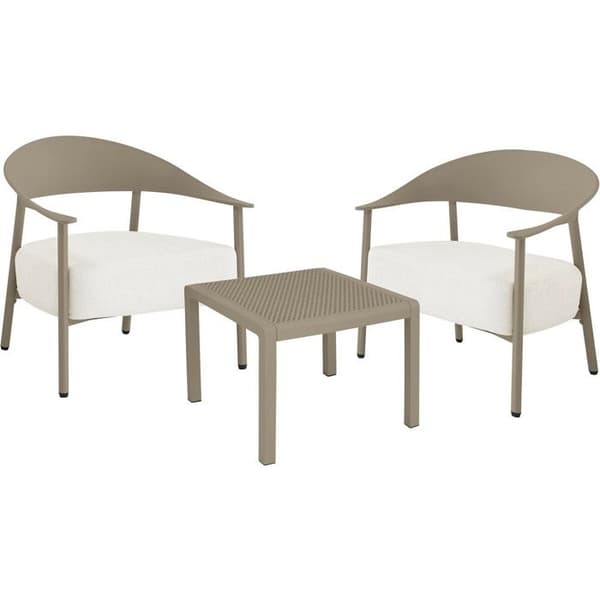 Trädgårdsmöbler i metall och plast "Céora" - 2 platser - Taupe