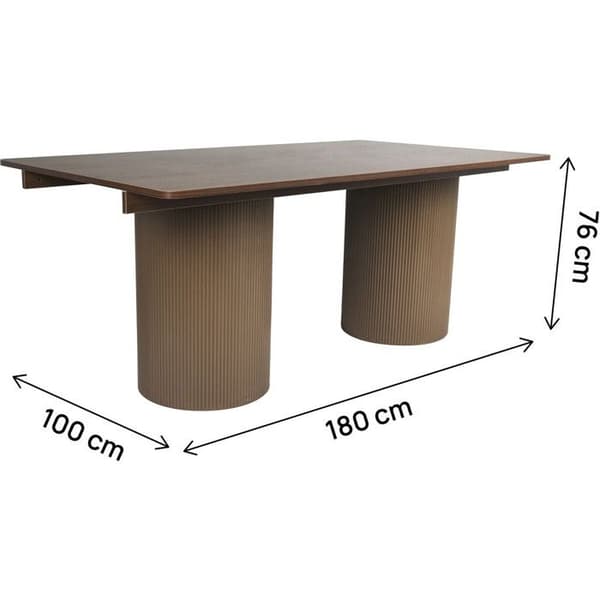 Oval spisebord i træ "Zénith" - 180 cm - 8 pladser - Brun