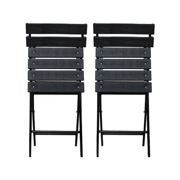 Vikbar trädgårdsstol - Set om 2 - Plast metall - Antracitgrå - 45x40x79 cm