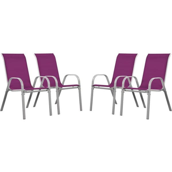 Trädgårdsstol Textilène "Cordoba" - Phoenix - Rosa - 4-pack