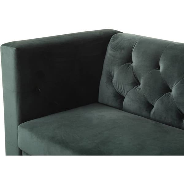 "Bruce" fast sammetssoffa - 196 x 76 x 82 cm - 3-sits - Mörkgrön
